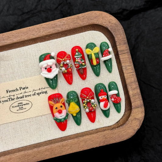 Christmas Press On Nails – Festive Holiday Nail Set for Easy DIY Manicure