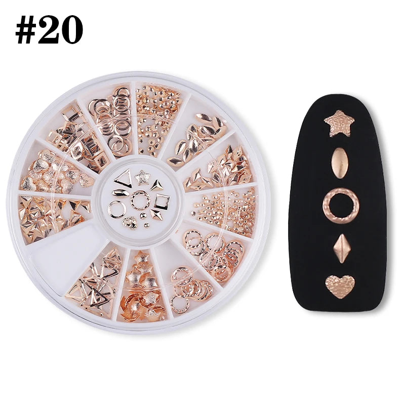 3D Nail Art Decorations – Gold Glitter Box