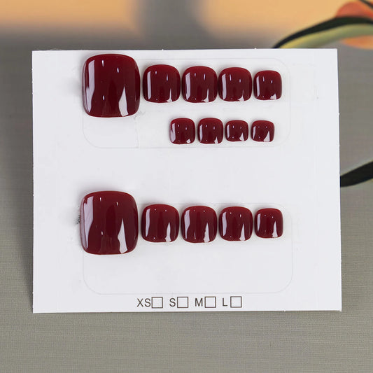 14Pcs Handmade Vintage Square Press-On Acrylic Toenails