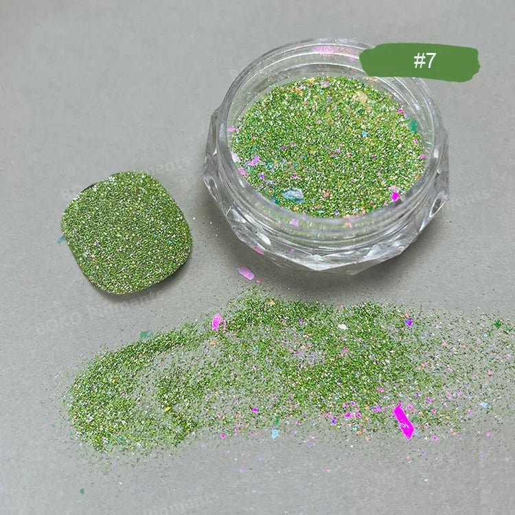 1 Box Aurora Glitter Opal Flakes – Iridescent Sequins Nail Art Powder for Mermaid Nails