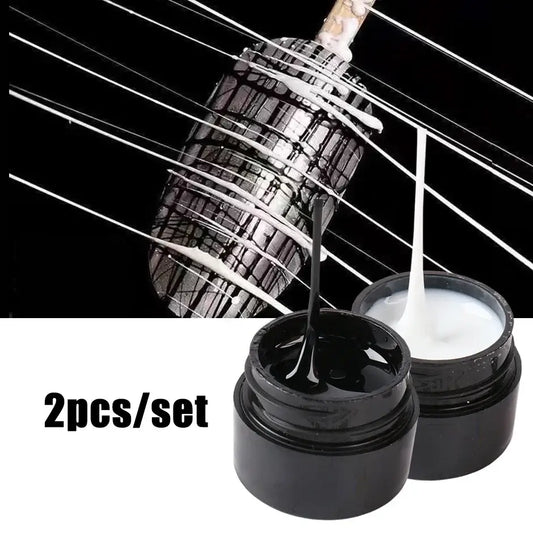 3d nail gel spider gel white / black