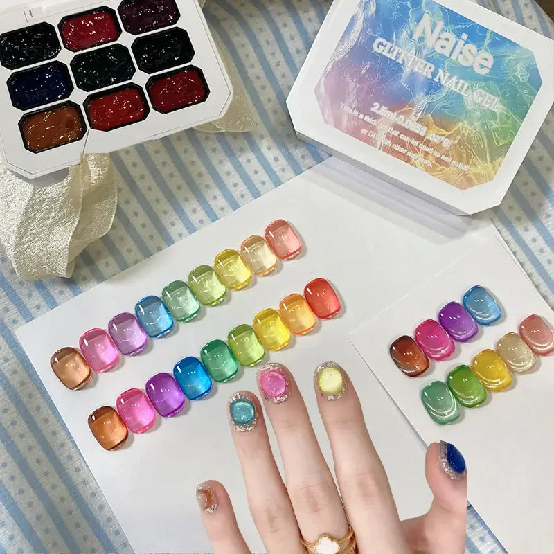Jelly Color Solid Nail Polish Gel – 9 Translucent Colors UV/LED