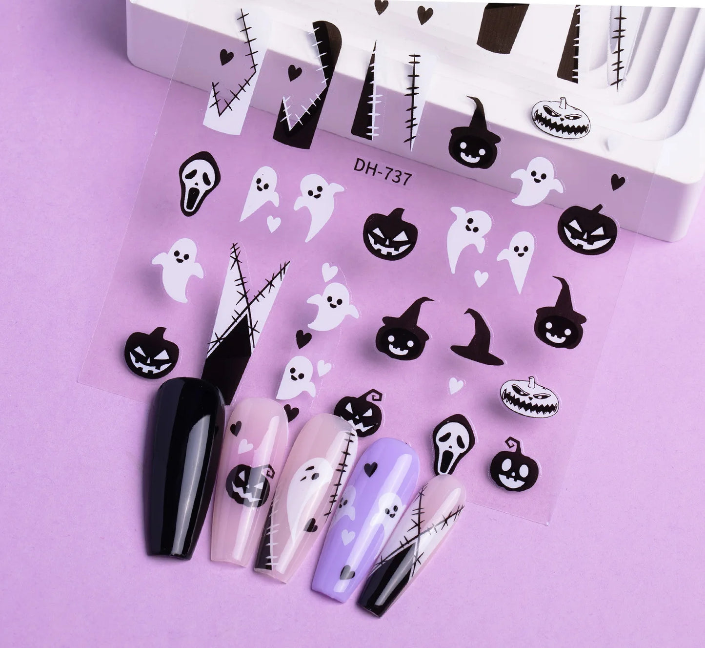 Halloween Spider Web Nail Stickers for spooky and festive nail art