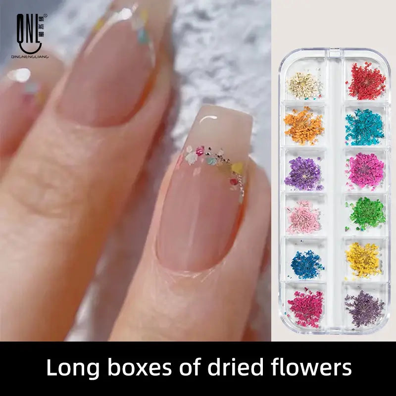 3D Natural Dried Flower Nail Art – Mixed Floral Set