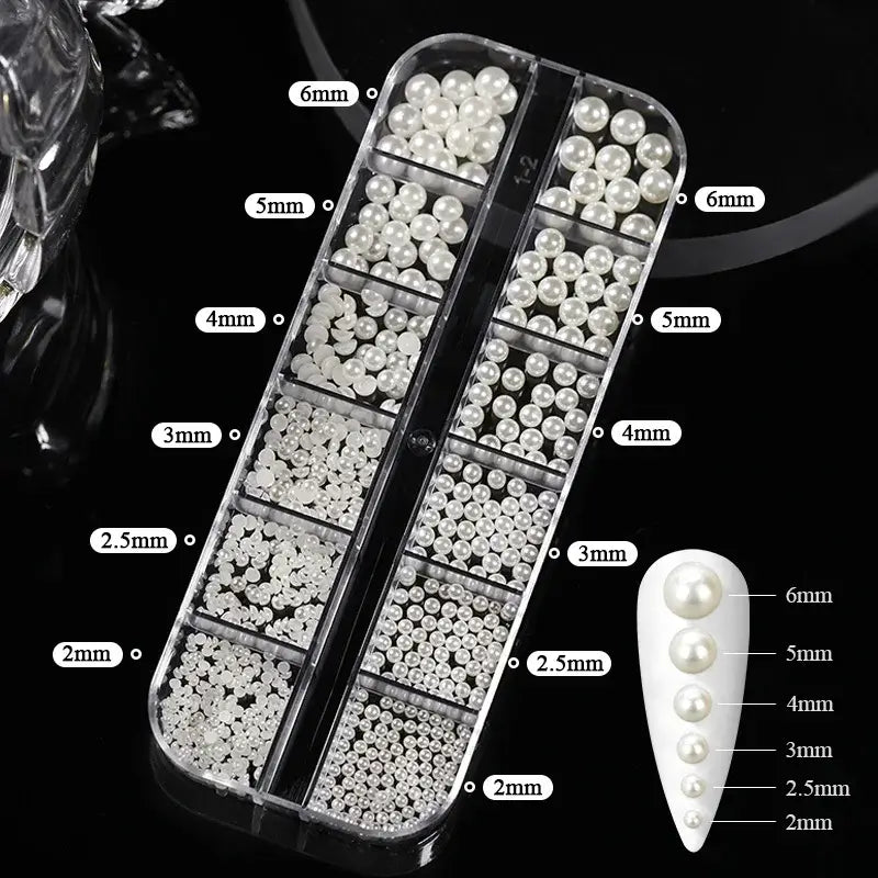 Caviar Beads Nail Jewels – Pearls & Rhinestones