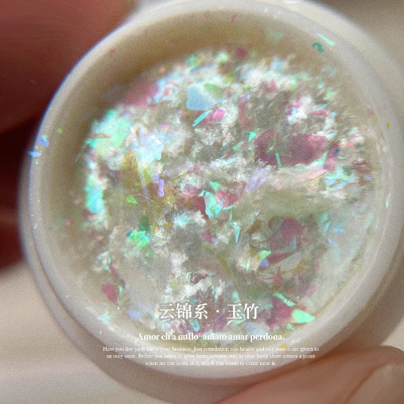 1Pc Irregular Aurora Holographic Nail Flakes – Mermaid Shell Glitter in 6 Colors