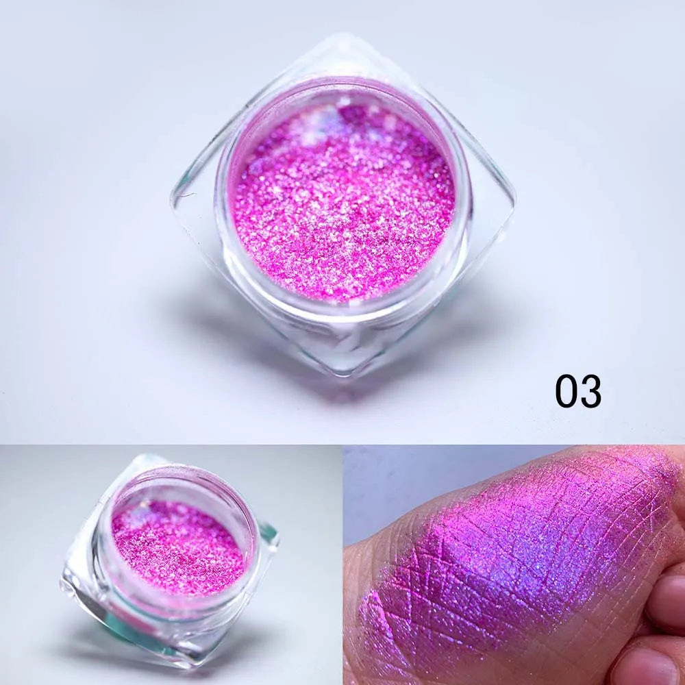 1 Box Aurora Glitter Opal Flakes – Iridescent Sequins Nail Art Powder for Mermaid Nails