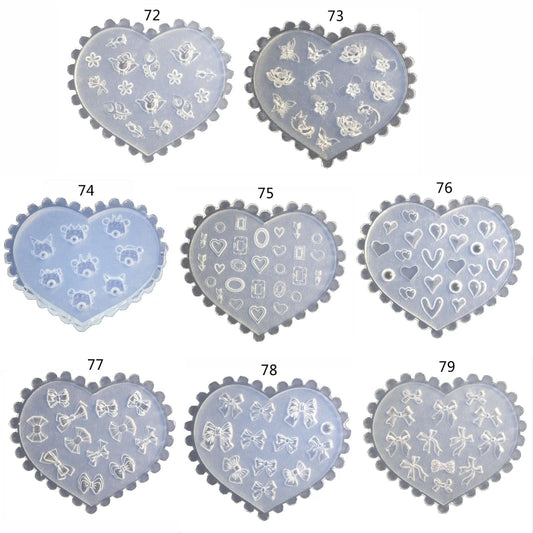 3D Silicone Nail Art Mold - Hearts, Bows, Flowers