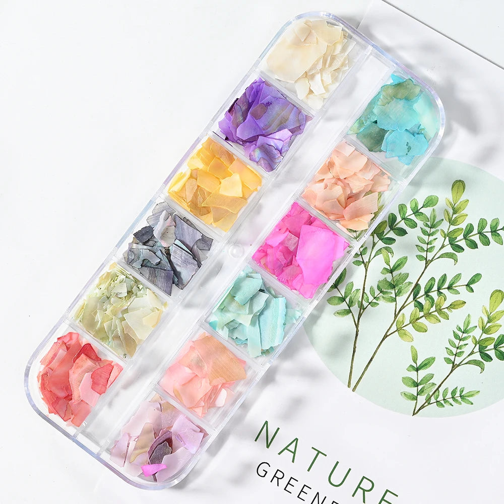 5g Abalone Shell Fragments – 3D Seashell Nail Art Charms for Gradient Nails | Ultra-Thin Natural Shell Sequins