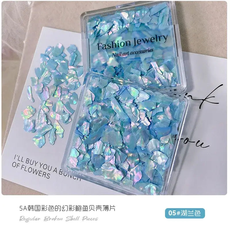 Aurora Shell Nail Sequins – Ultra Thin 3D Flakes