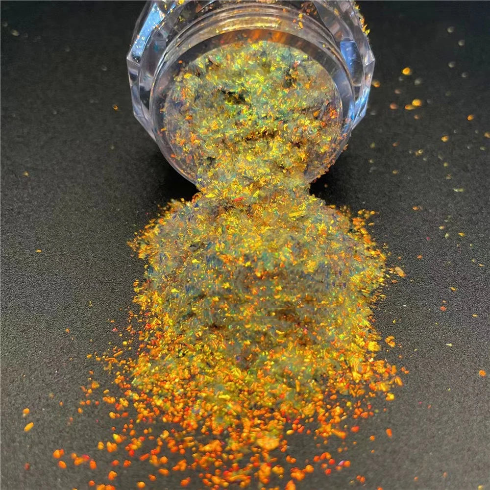 1 Box Aurora Glitter Opal Flakes – Iridescent Sequins Nail Art Powder for Mermaid Nails