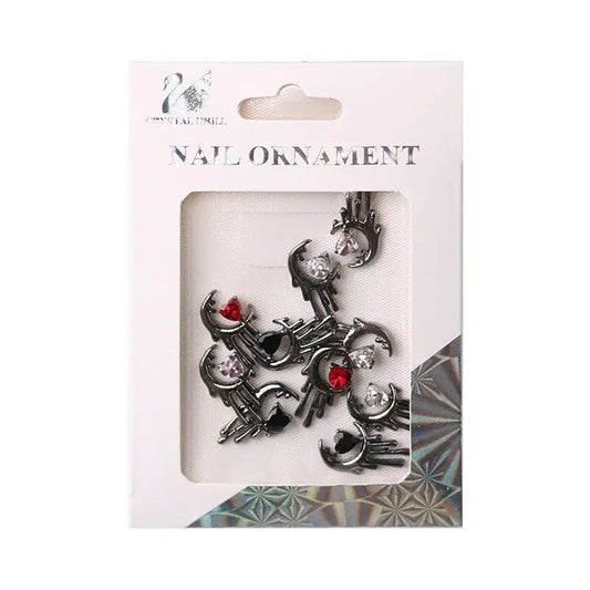 Halloween 3D Nail Charms – Cross Rhinestone Alloy Set