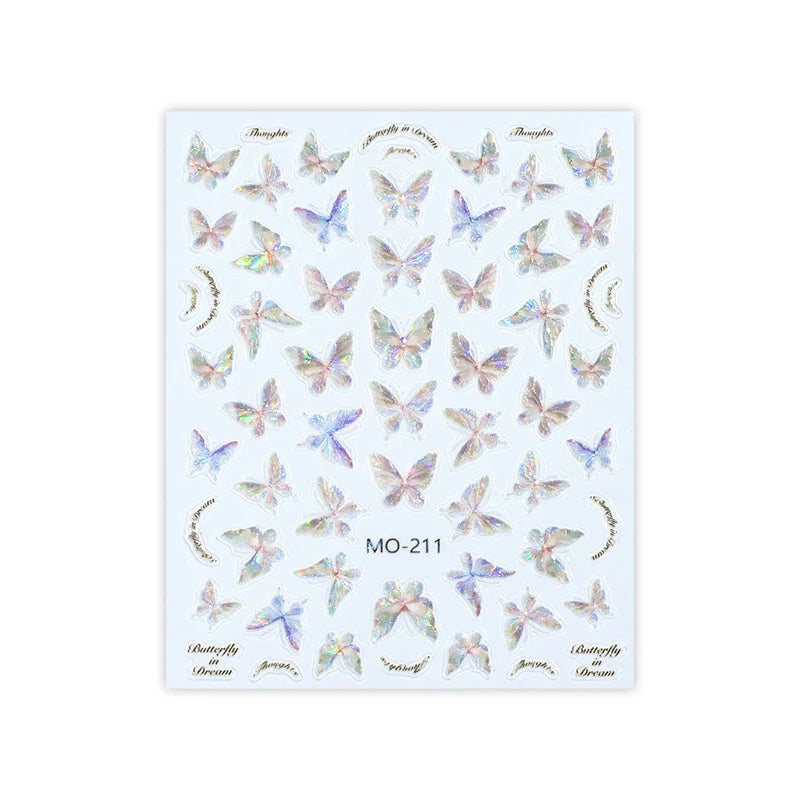3D Butterfly Nail Sticker – Shell Polarized Relief