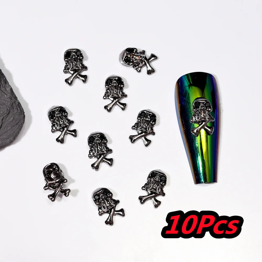 Punk Cross Nail Charms – 3D Metal Nail Art Accents