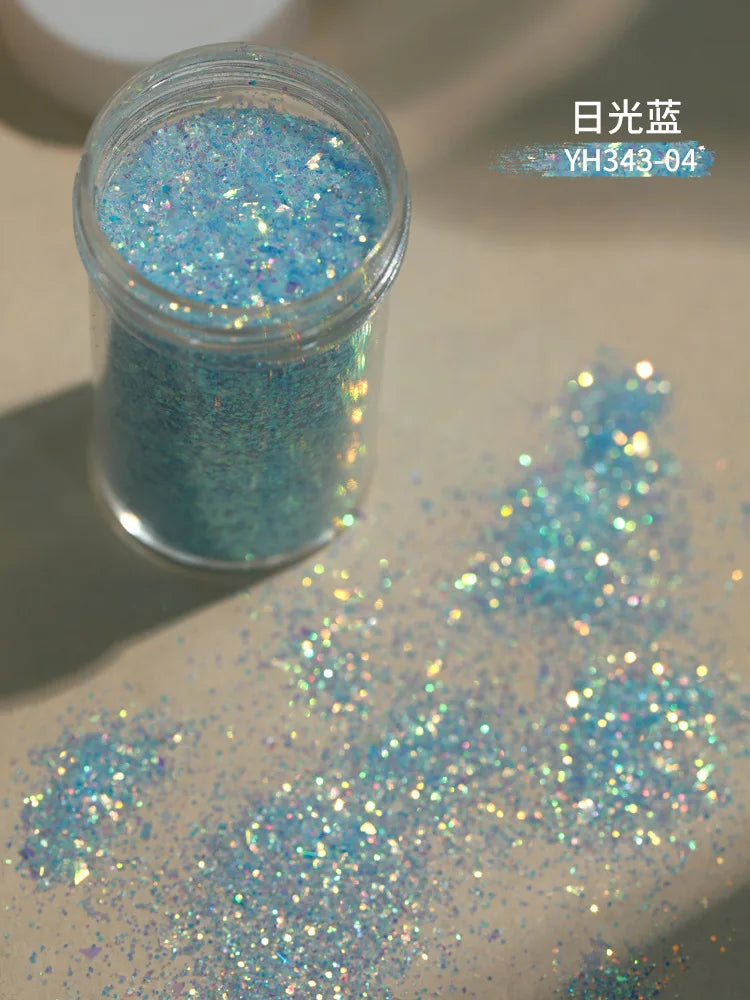 1 Box Aurora Glitter Opal Flakes – Iridescent Sequins Nail Art Powder for Mermaid Nails