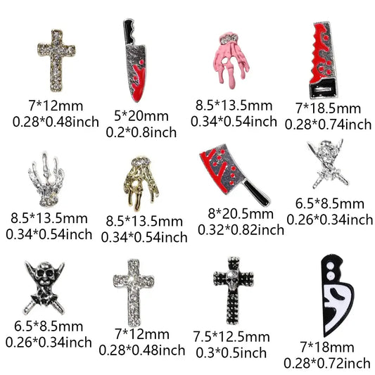 Bloody Knife Nail Charms – Horror Halloween Nails