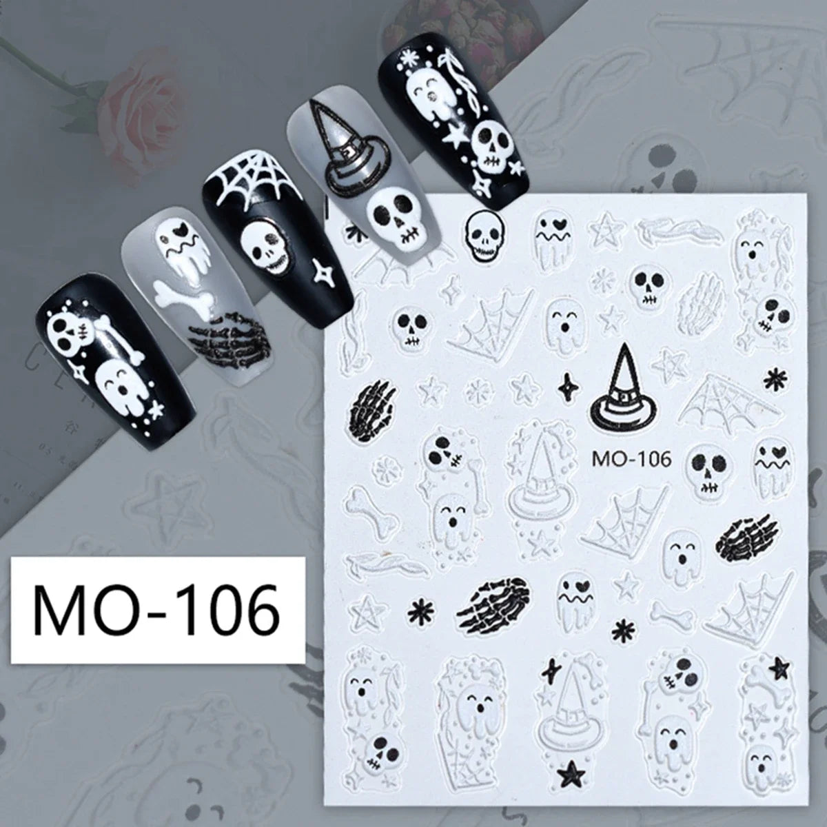 Cute Halloween Nails | Spider Web Nail Art Stickers