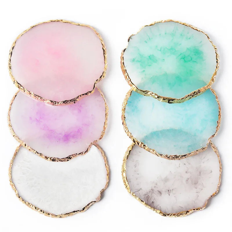 Nail Art Palette – Resin Agate Stone Mixing & Display Tool for Gel Polish