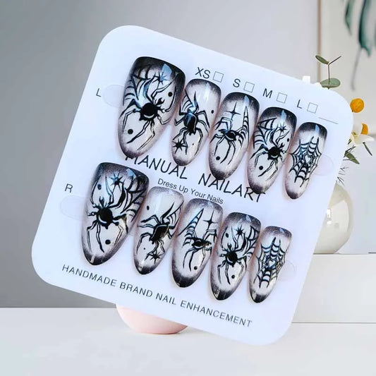 10Pcs Halloween Press On Nails – Clown Ghost Spider