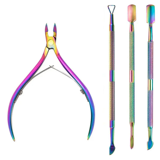Professional Stainless Steel Nail Tool Set (4 Pcs)