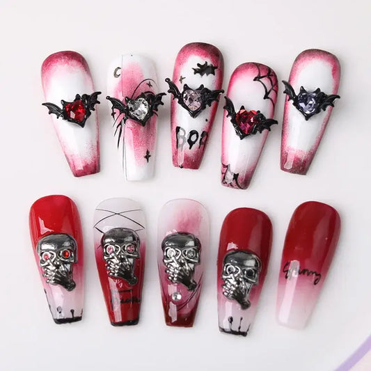 Halloween 3D Nail Charms – Cross Rhinestone Alloy Set