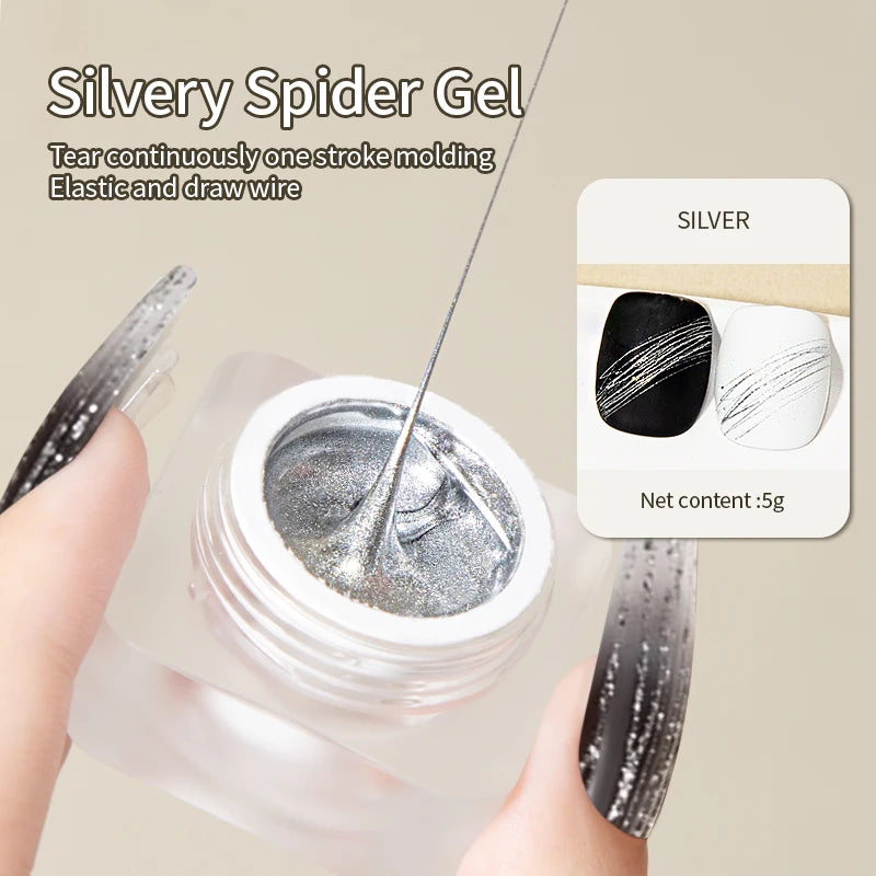 Spider Gel Nail Polish – Silver & Gold Wire Gel