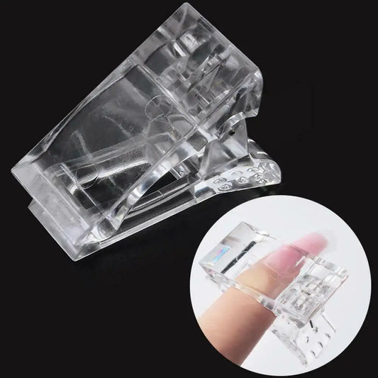 Transparent acrylic nail clip for quick nail extensions

