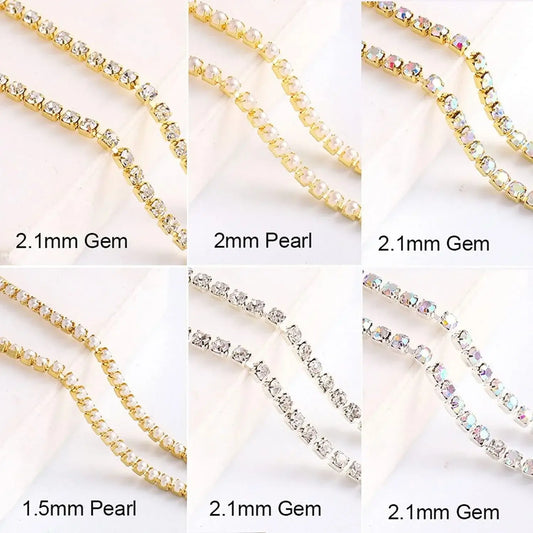 Nail Art Diamond Chain – Colorful Metal Steel 3D Nail Charms
