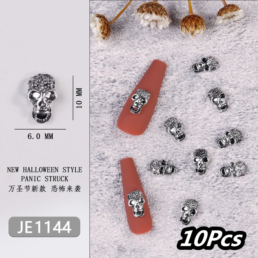 Punk Cross Nail Charms – 3D Metal Nail Art Accents