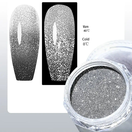 Thermal Temperature Changing Nail Powder – Reflective Chrome Glitter