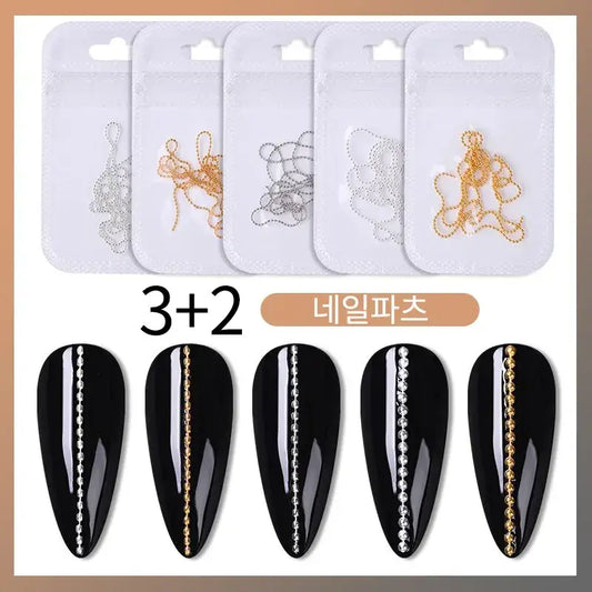 Metal Steel Ball Chain Nail Charms – 3D Jewelry Bead