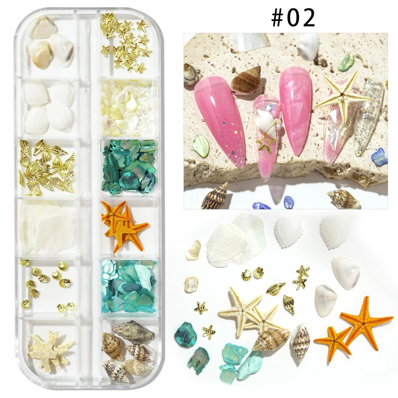 5g Abalone Shell Fragments – 3D Seashell Nail Art Charms for Gradient Nails | Ultra-Thin Natural Shell Sequins