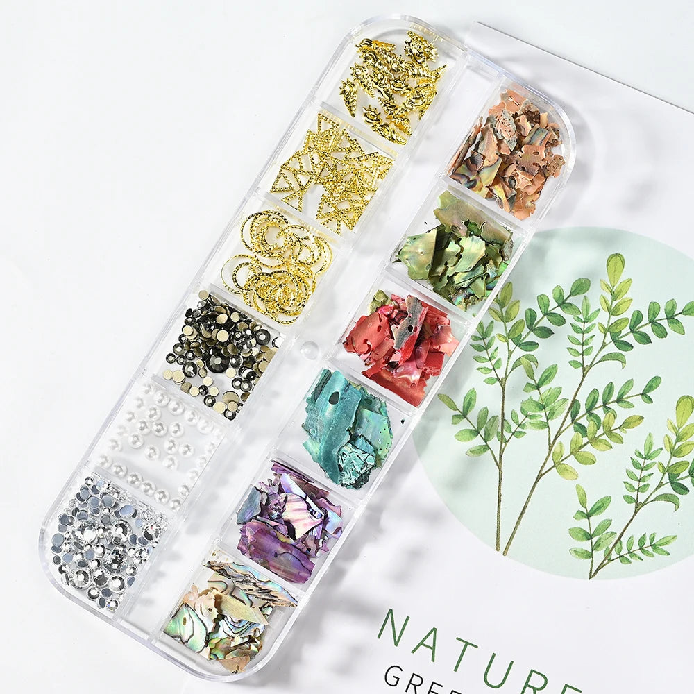 5g Abalone Shell Fragments – 3D Seashell Nail Art Charms for Gradient Nails | Ultra-Thin Natural Shell Sequins