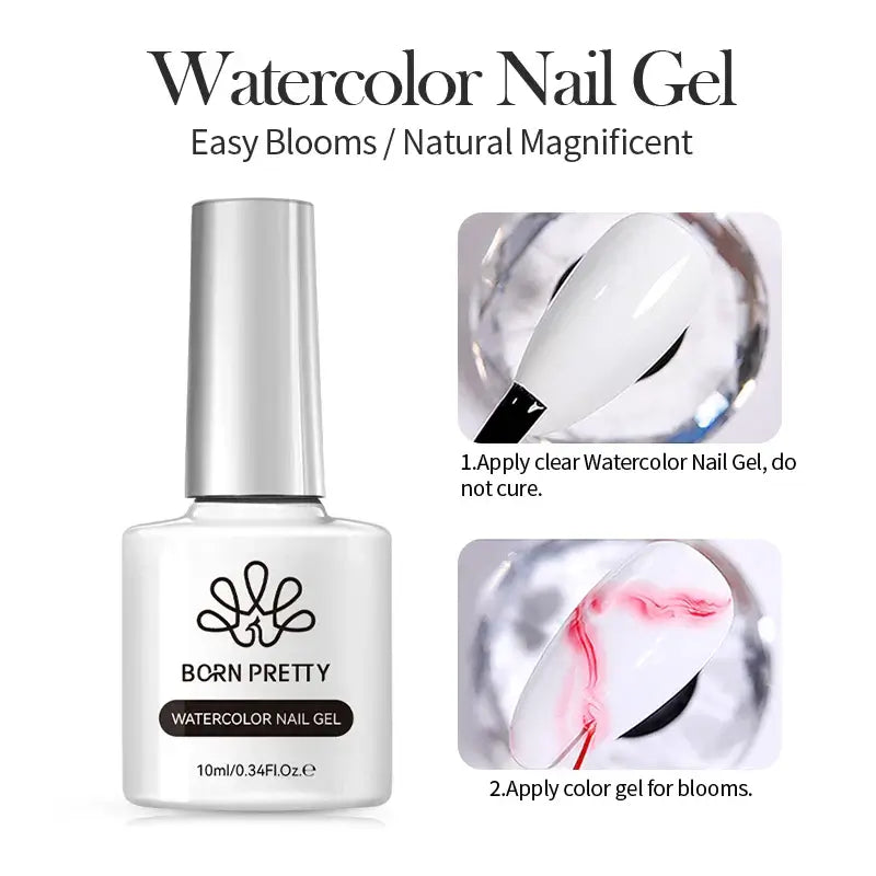 BORN PRETTY Clear Watercolor Nail Gel Polish