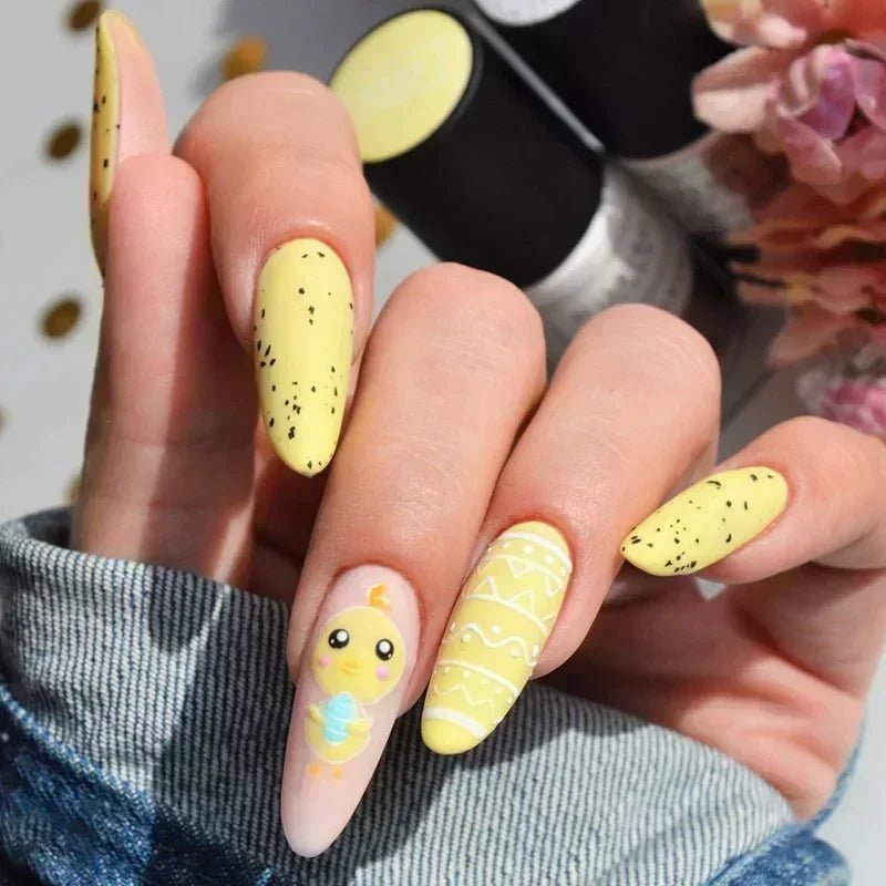 Halloween False Nails – Almond-Shaped Cute Clown
