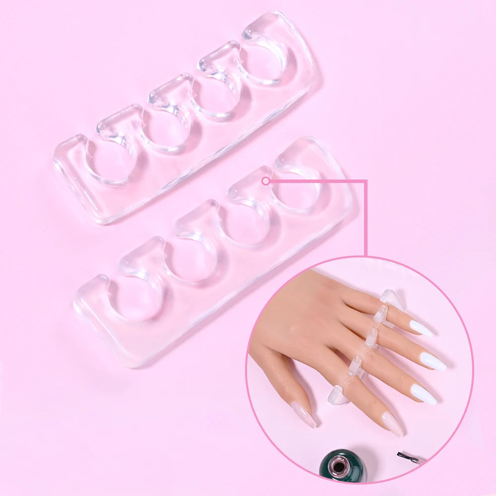 Silicone Toe Spreaders – 2 Pcs Soft Gel Toe Separators for Nail Polish Application
