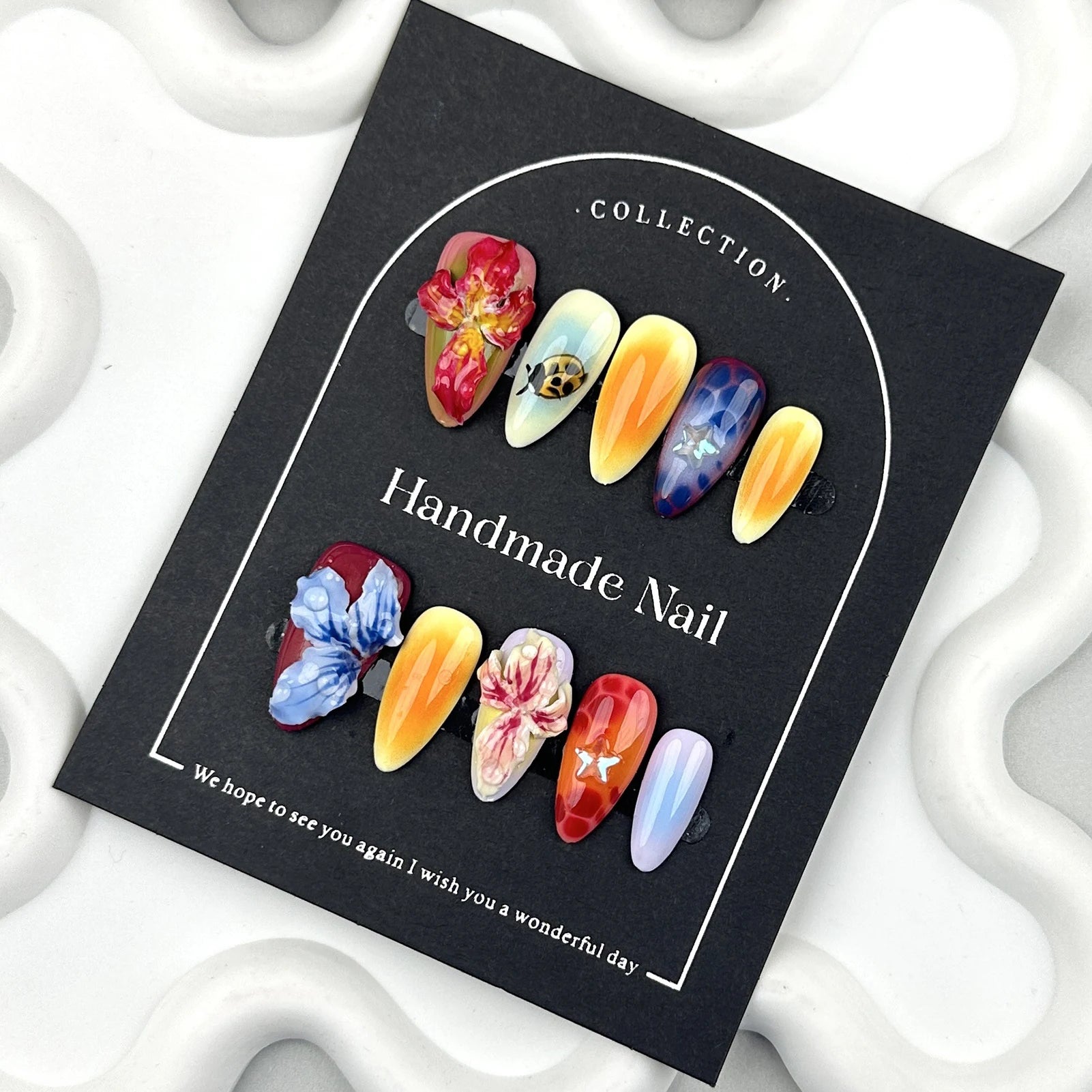 Press On Nails – French Almond Designs