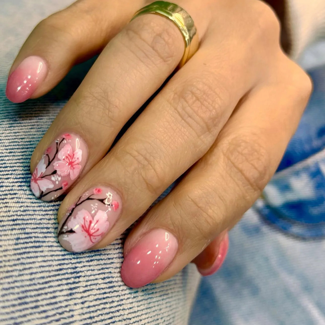 Pink French Tip Short Press On Nails – Elegant Square Nail Set