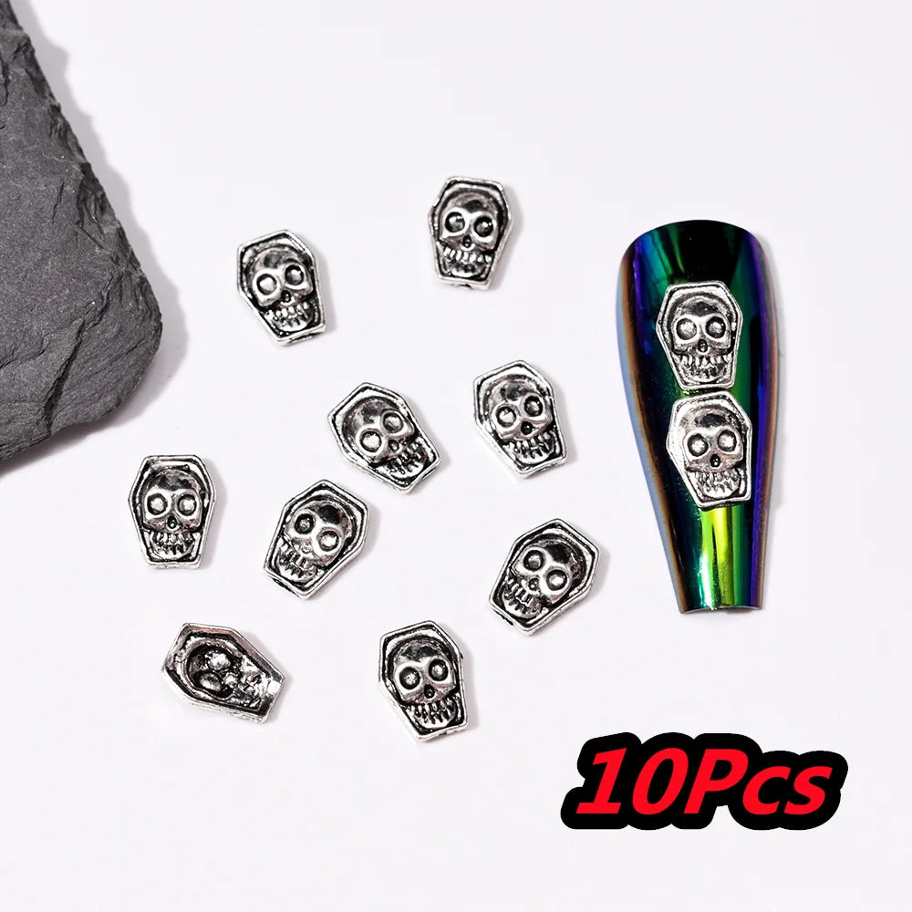 Punk Cross Nail Charms – 3D Metal Nail Art Accents