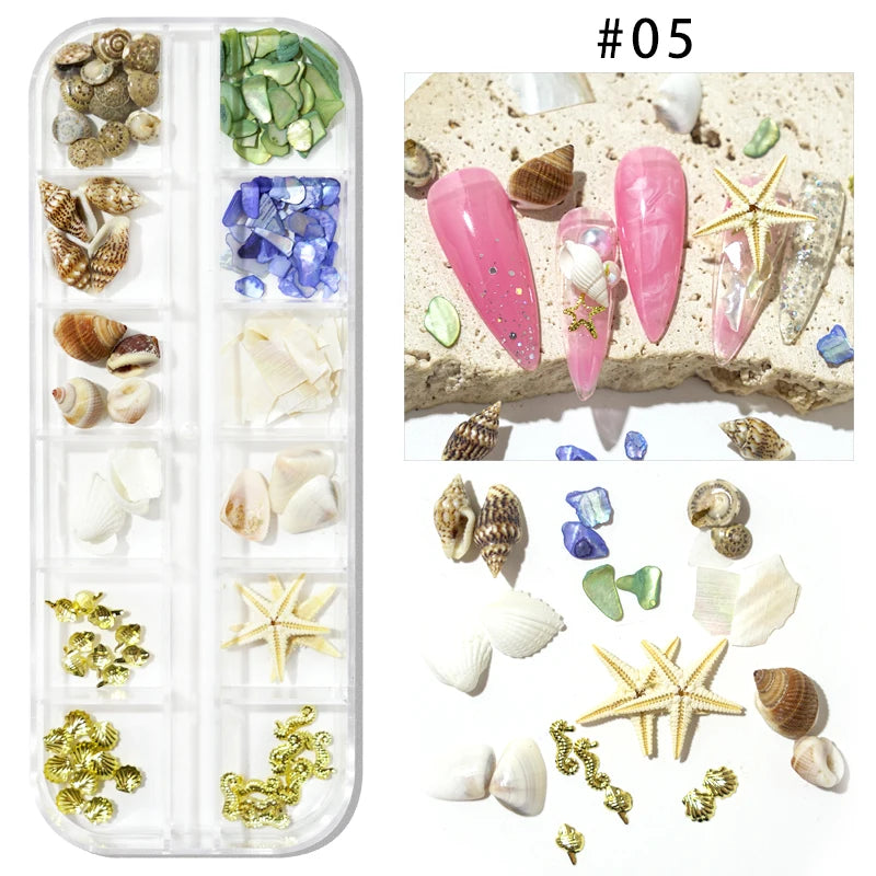 5g Abalone Shell Fragments – 3D Seashell Nail Art Charms for Gradient Nails | Ultra-Thin Natural Shell Sequins