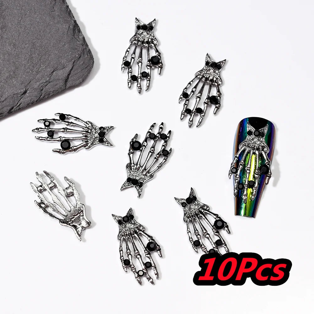 Punk Cross Nail Charms – 3D Metal Nail Art Accents