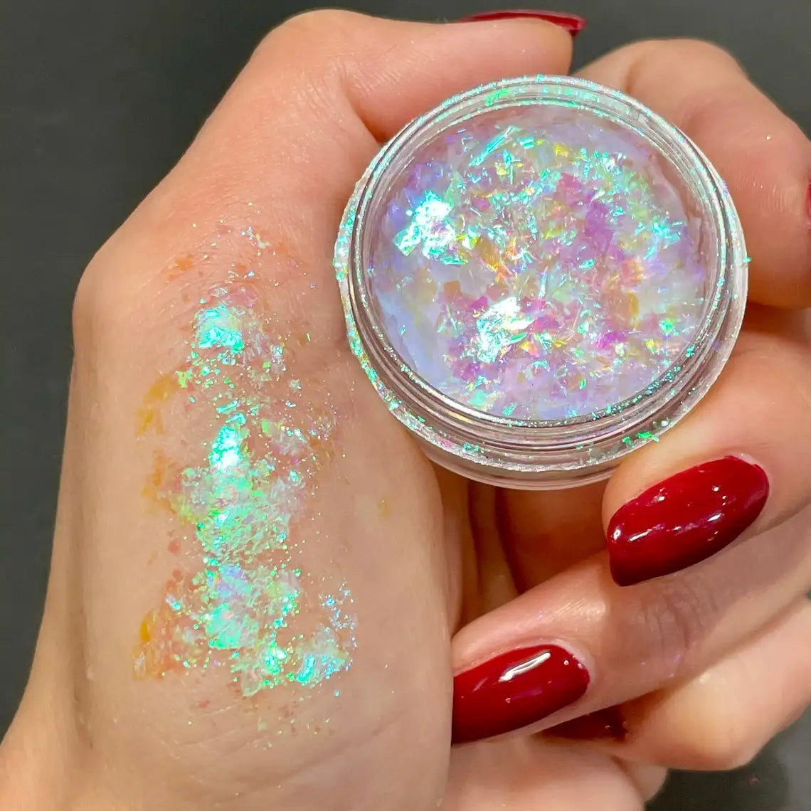 1 Box Aurora Glitter Opal Flakes – Iridescent Sequins Nail Art Powder for Mermaid Nails