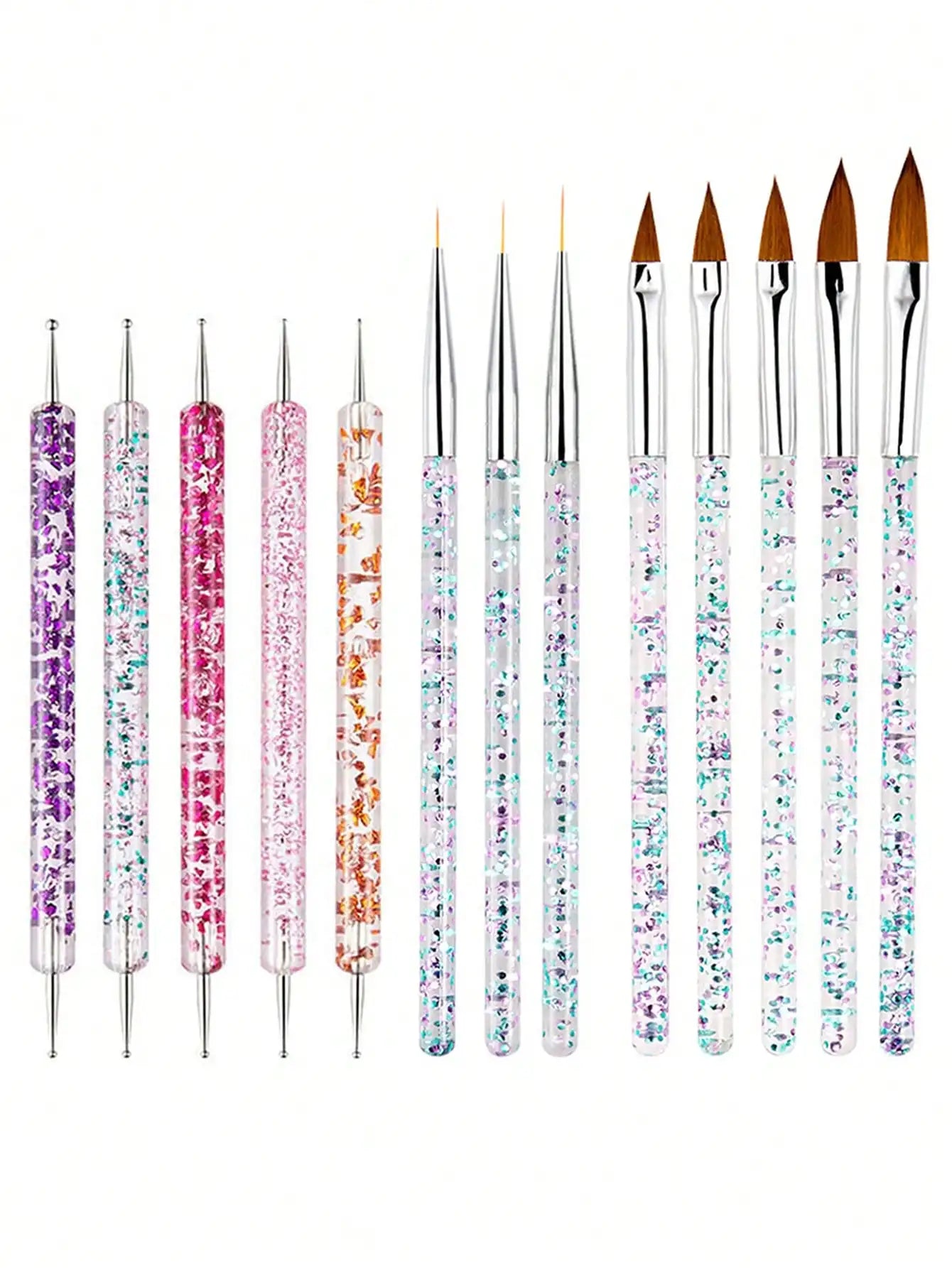 Nail Art Brush Set and Dotting Tools – 8/10/13/15 Pcs
