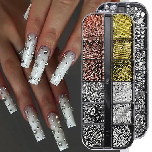 Caviar Beads Nail Jewels – Pearls & Rhinestones