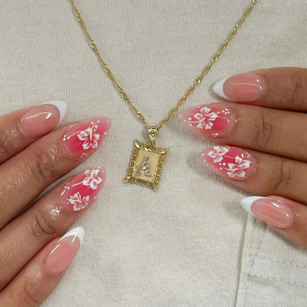 Pink French Tip Short Press On Nails – Elegant Square Nail Set