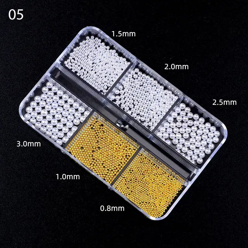 Caviar Beads Nail Jewels – Pearls & Rhinestones