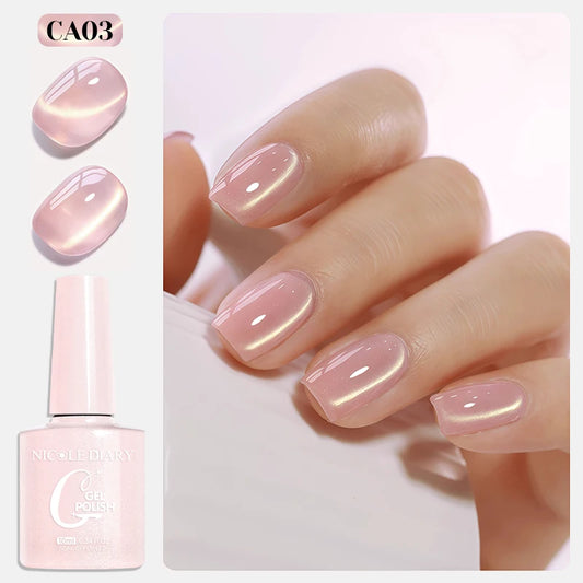 NICOLE DIARY Jelly Pink Cat Magnetic Gel Nail Polish 10mL