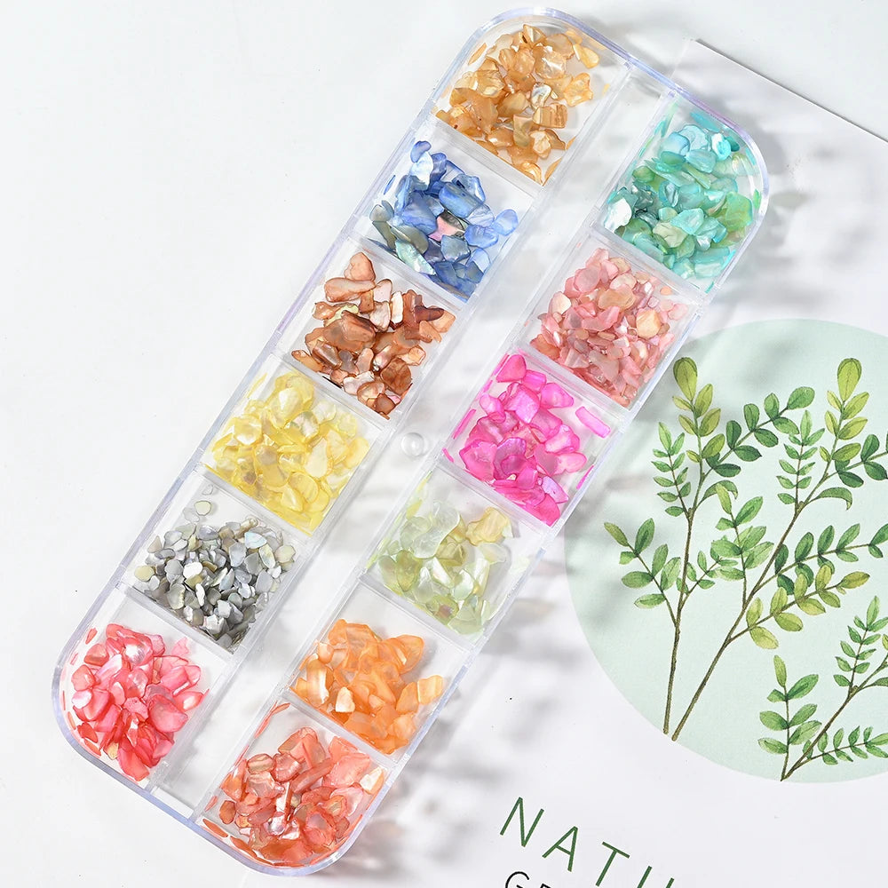 5g Abalone Shell Fragments – 3D Seashell Nail Art Charms for Gradient Nails | Ultra-Thin Natural Shell Sequins