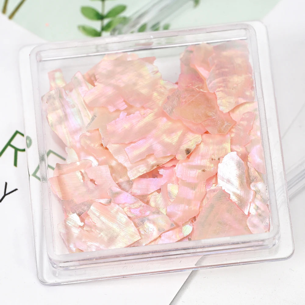 5g Abalone Shell Fragments – 3D Seashell Nail Art Charms for Gradient Nails | Ultra-Thin Natural Shell Sequins