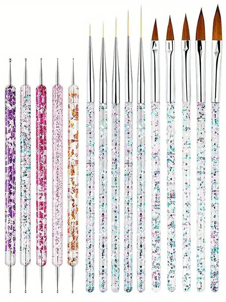Nail Art Brush Set and Dotting Tools – 8/10/13/15 Pcs